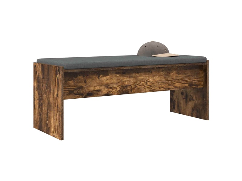  Banc d'entrée, banc interieur avec coussin chêne fumé 103x38x40 cm  - Conforama C