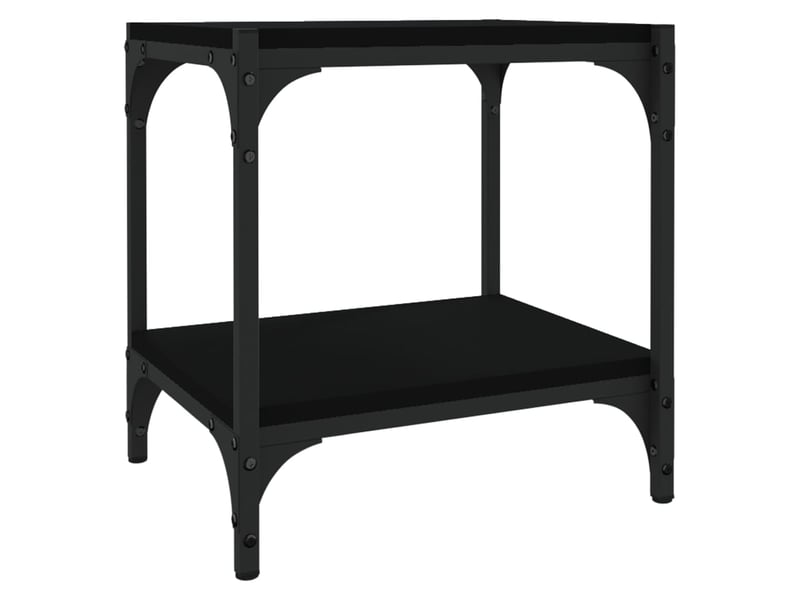  Meuble tv - banc tv - meuble de rangement noir 40x33x41 cm bois d'ingénierie et acier  - Conforama A