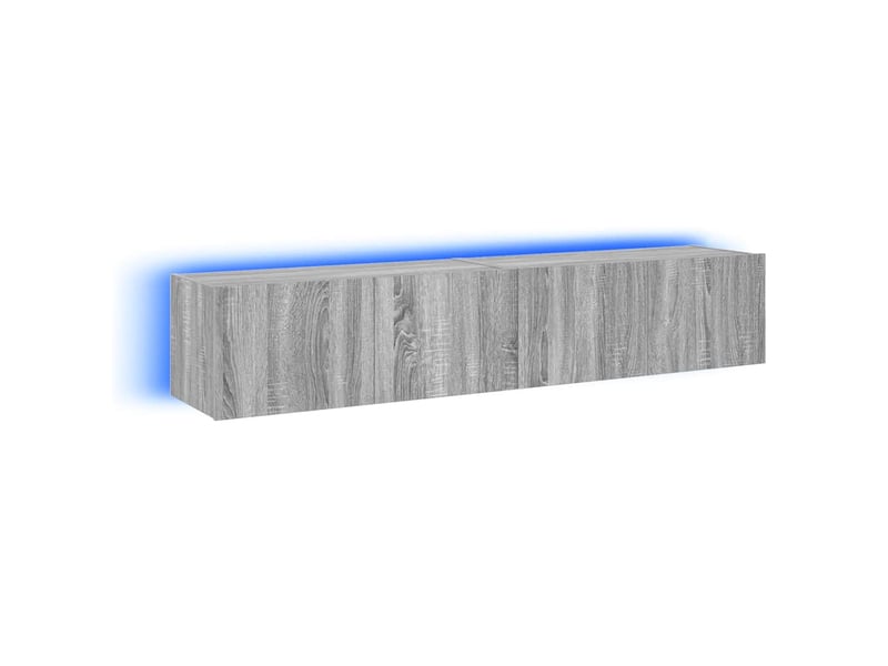 Meubles tv - banc tv - meuble de rangement muraux et lumières led 2pcs sonoma gris 80x35x31 cm - Conforama A