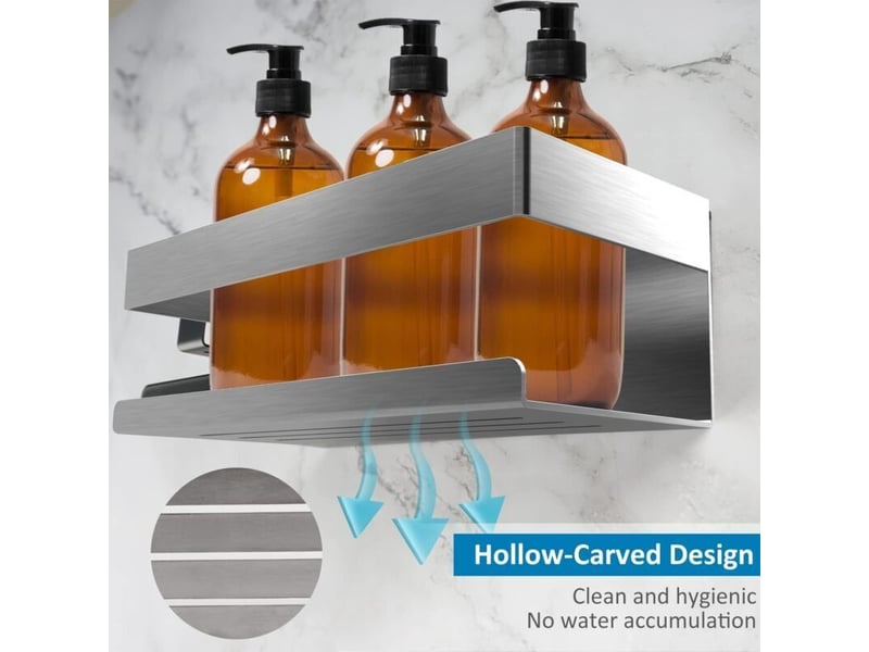  Etagère douche etagere salle de bain sans perçage etagère de douche avec crochet - douche murale - acier inoxydable 304sus - pour cuisine, bureau  - Conforama C
