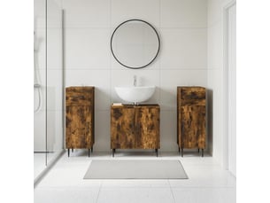 Ensemble de meuble de salle de bain 3 pièces haarlem chêne fumé cf63451