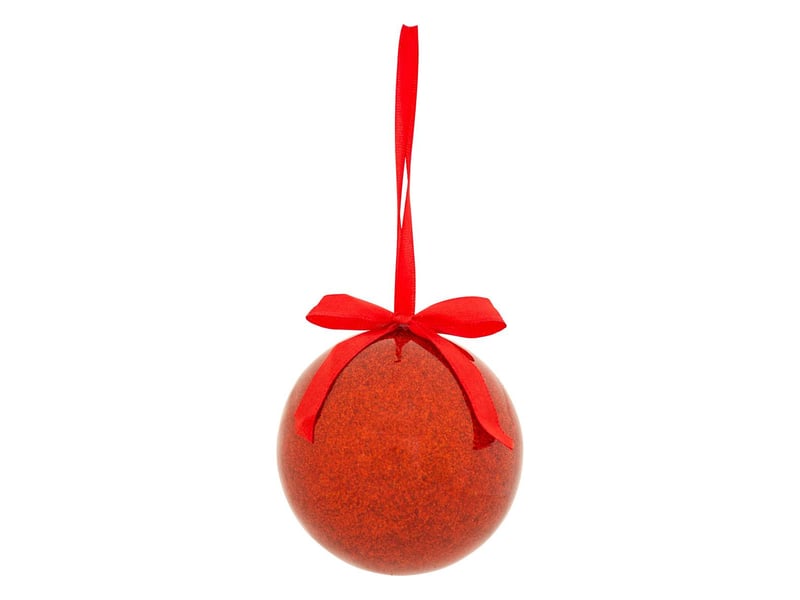  Lot de 14 boules de noël pailletées nœud 21cm rouge  - Conforama C
