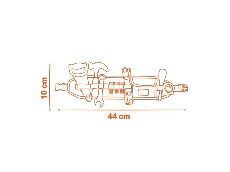  Ceinture outils enfants 14 accessoires orange et noir avec sangle reglable SMOB360917 - Conforama E