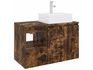 Ensemble de mobilier de salle de bain 2 pc chêne fumé cf64087
