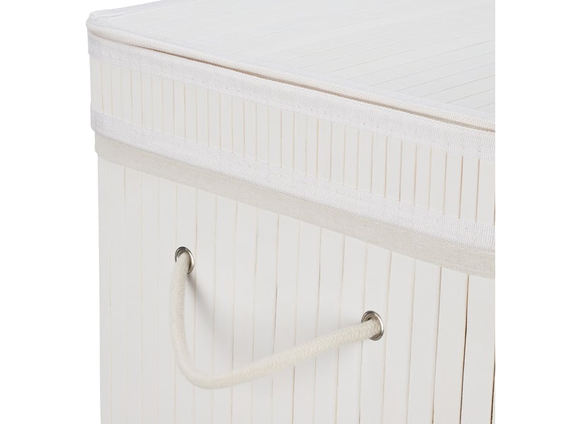  Corbeille à linge pliable design naturel salle de bain 70 x 70 x 70 cm en bambou beige 13_0006484  - Conforama C
