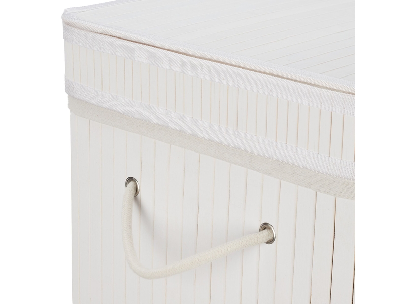  Corbeille à linge pliable design naturel salle de bain 70 x 70 x 70 cm en bambou beige 13_0006484  - Conforama C