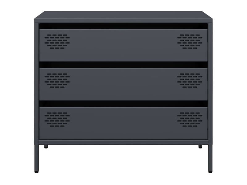  Buffet - bahut - meuble de rangement anthracite 68x39x58,5 cm acier laminé à froid  - Conforama E