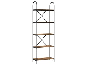Étagère 5 niveaux, étagère de rangement 60x30x183 cm bois d'ingénierie chêne fumé shl8298
