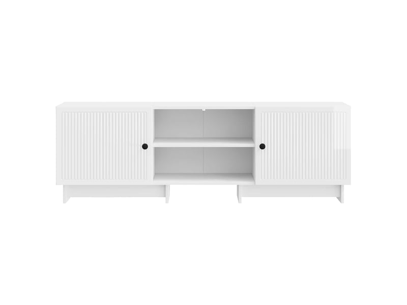  Meuble tv - banc tv - meuble de rangement 150 x 31 x 50 cm blanc brillant bois d’ingénierie  - Conforama E