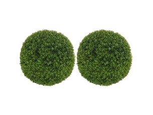 Lot de 2 boules de buis artificiel ø40 cm – vert – décoration intérieure et extérieure en plastique