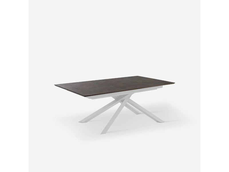  Table extensible en hpl jusqu'à 12 personnes 170270 x 90 ryder - rouiller  - Conforama A