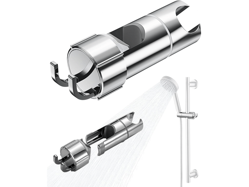  Support de douche universel, support de douche réglable de 16 à 27 mm, support de douche rotatif à 360 degrés avec 2 crochets  - Conforama A