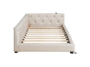 Lit simple 90x200 cm MAISONORA   coloris beige