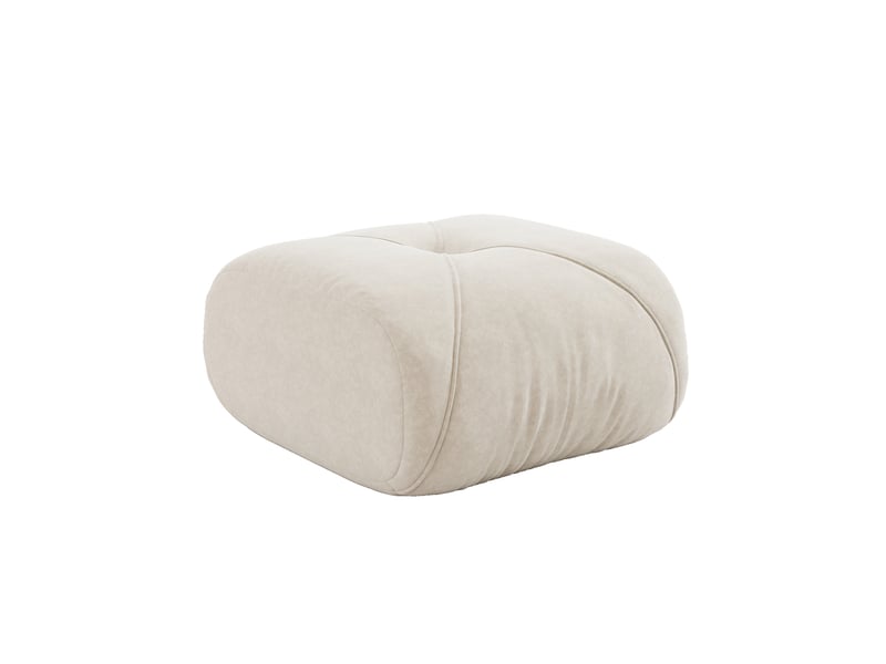  Pouf elowin 78x76x45 cm beige clair  - Conforama B