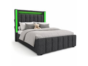 Lit avec rangement 90x200 cm STILVORA   coloris gris