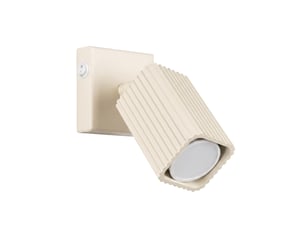 Applique rayo beige avec interrupteur aluminium moderne 16x8x16cm