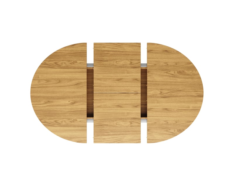  Table de salle à manger extensible ronde à ovale 6 personnes en mdf 118-158×118×76,8 cm bois naturel  - Conforama D