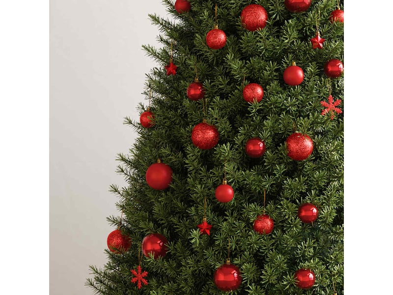  Ensemble de boules de noël 111 pièces rouge polystyrène  - Conforama C