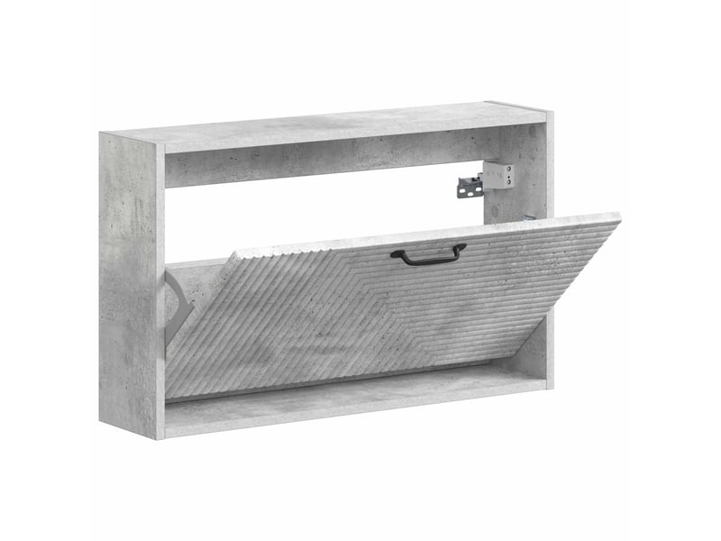  Meuble à chaussures mural, armoire à chaussures haarlem 71x17x43 cm gris béton  - Conforama C