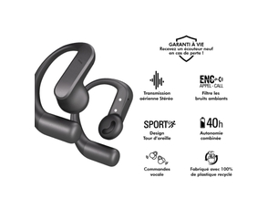 Écouteurs sans fil airsport ii à conduction aérienne avec enc son immersif force play gris