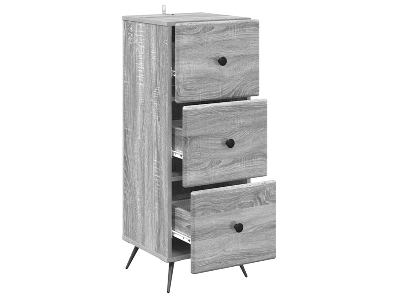 Armoire de rangement bureau, armoire à tiroirs sonoma gris 33 x 34,5 x 90 cm shl2523 - Conforama E