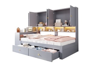 Lit banquette 90x200 cm <strong>SAPGAKS</strong> <strong></strong> coloris gris