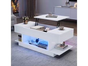 Table basse rectangulaire coloris blanc <strong>MERAX</strong> <strong>table basse blanc</strong> - 45 cmx98 cm