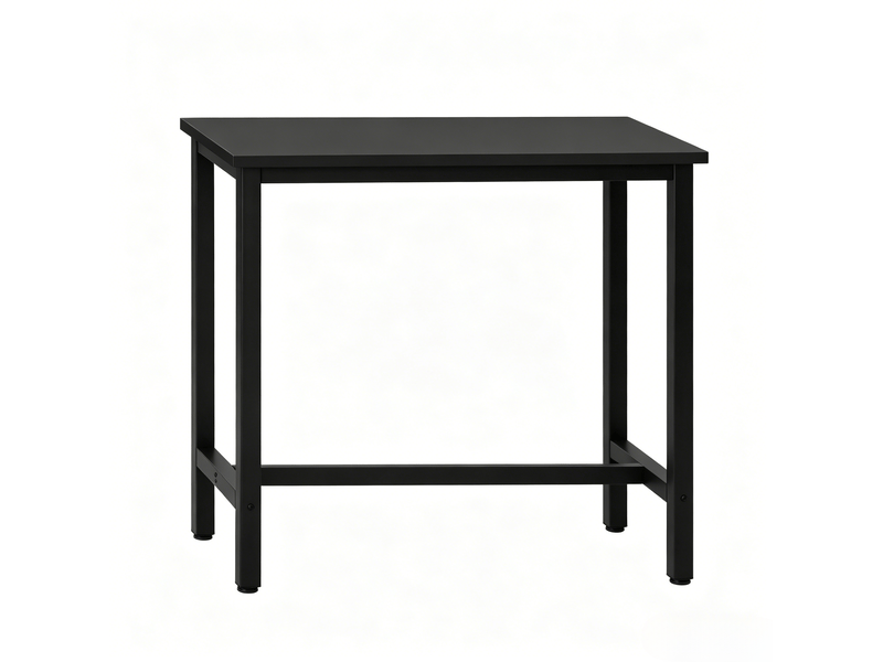  Table haute industrielle noire 100 x 40 x 100 cm – plateau en panneau de particules et métal – seulement table  - Conforama A