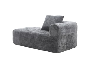 Canapé droit fixe <strong></strong> <strong></strong> 1 place Tissu gris avec coffre de rangement