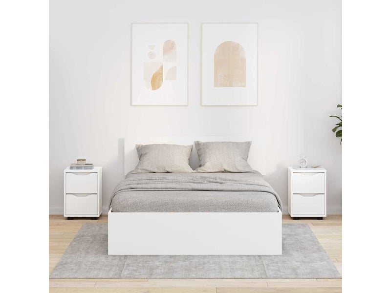  Tables de chevet avec tiroir 2 pièces blanc 30,5 x 30 x 43 cm  - Conforama B