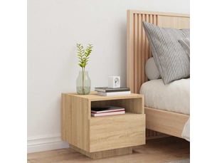 Table de chevet - cabinet de chevet - table de nuit avec lumières led chêne sonoma 40x39x37 cm