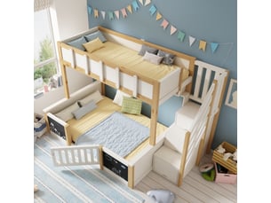 Lit superposé 90x200 cm <strong>HAUSS SPOLE</strong> <strong></strong> coloris bicolore