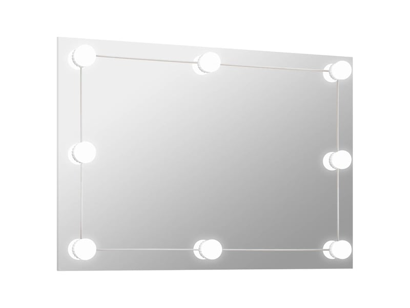  Miroir mural sans cadre avec lampes led rectangulaire verre cf62877  - Conforama A
