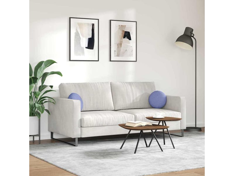Lot de 2 coussins de siège, coussins décoratifs tissu bleu denim ø30 x 13 cm cf59767 - Conforama D