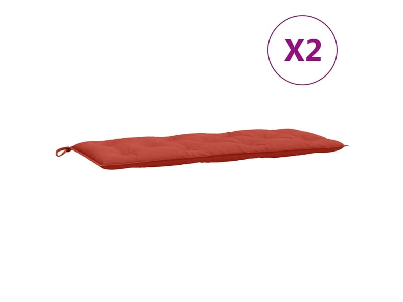  Lot de 2 coussins de banc de jardin, coussins d'assise rouge mélangé tissu cf58695  - Conforama D