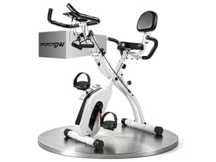 Vélo d'appartement pliable vélo de fitness 3 en 1 silencieux connecté kinomap bluetooth et zwift 105x53,5x109cm blanc