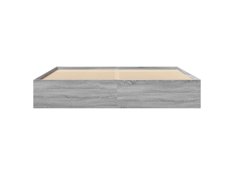  Lit double- lit adulte -  cadre de lit sans matelas sonoma gris 200x200 cm  - Conforama D