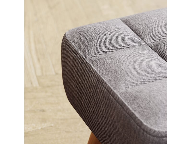  Pouf 27x27x26 cm avec pieds en bois gris  - Conforama C