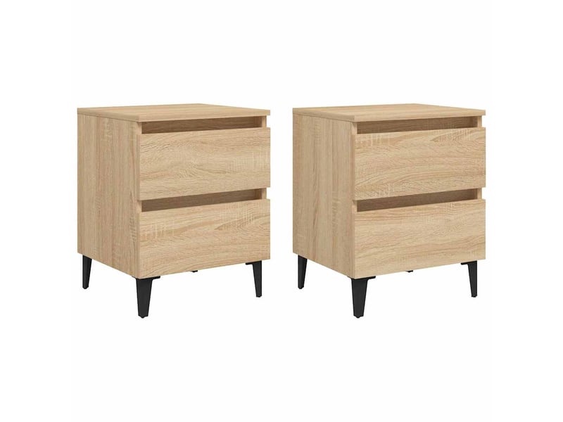  Lot de 2 tables de chevet - cabinet de chevet - table de nuit chêne sonoma 40x35x50 cm bois ingénierie  - Conforama A