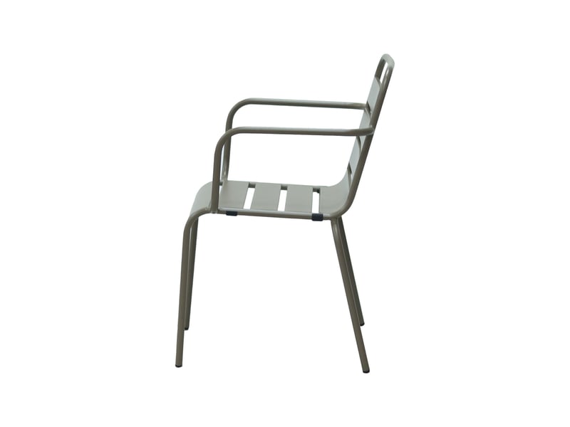  Lot de 2 chaises de jardin en métal taupe avec accoudoirs - baca  - Conforama C