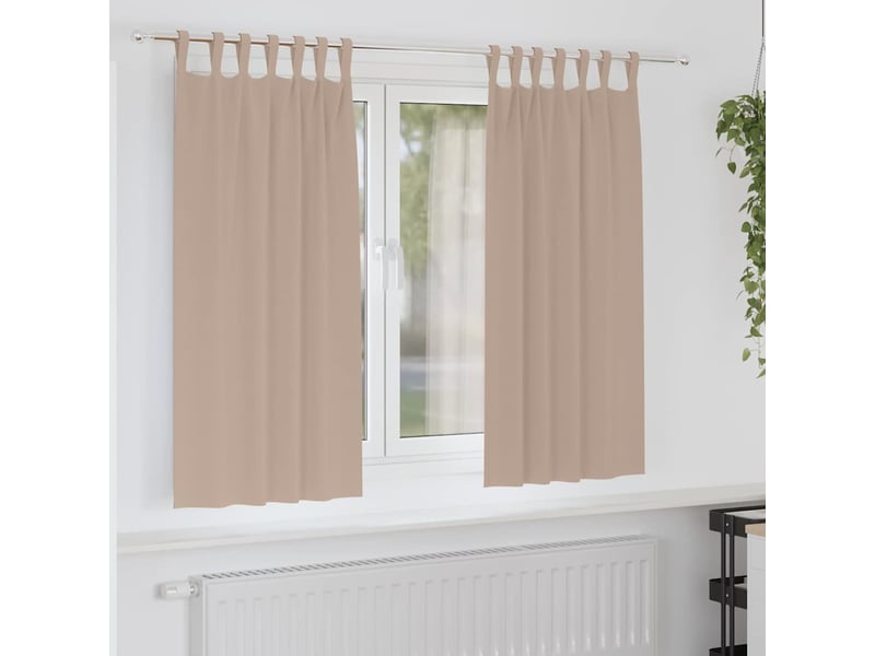  Lot de 2 rideaux occultants, rideaux black-out avec anneaux taupe 175 x 140 cm cf44770  - Conforama B