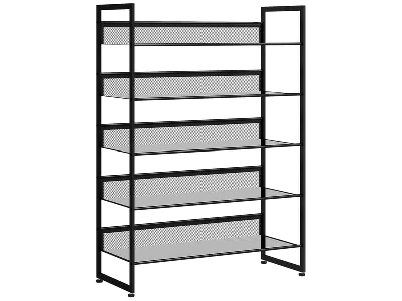  Étagère à chaussures avec 5 niveaux de rangement de couleur noire mesurant 72 cm de large 30 cm de profondeur et 102 cm de hauteur  - Conforama A