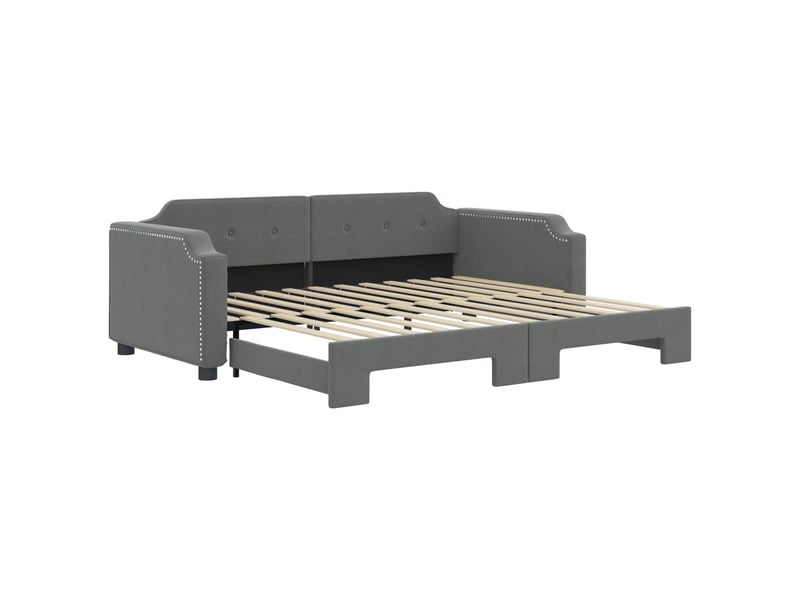  Lit simple- lit adulte -  lit de jour avec gigogne sans matelas gris foncé 100x200 cm  - Conforama A