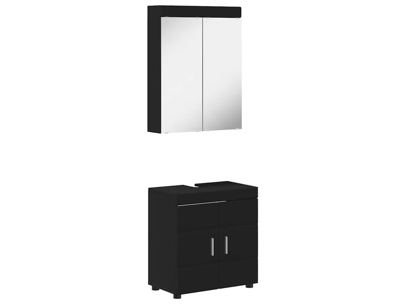 Ensemble de mobilier de salle de bain tulum 2 pièces noir cf64716 - Conforama A