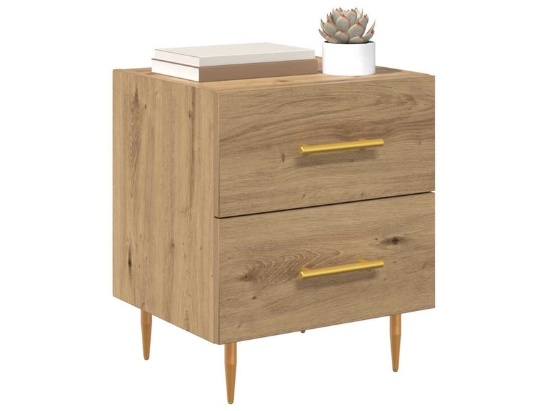  Table de chevet - cabinet de chevet - table de nuit 2 pièces chêne artisanal 40 x 35 x 47,5 cm  - Conforama B