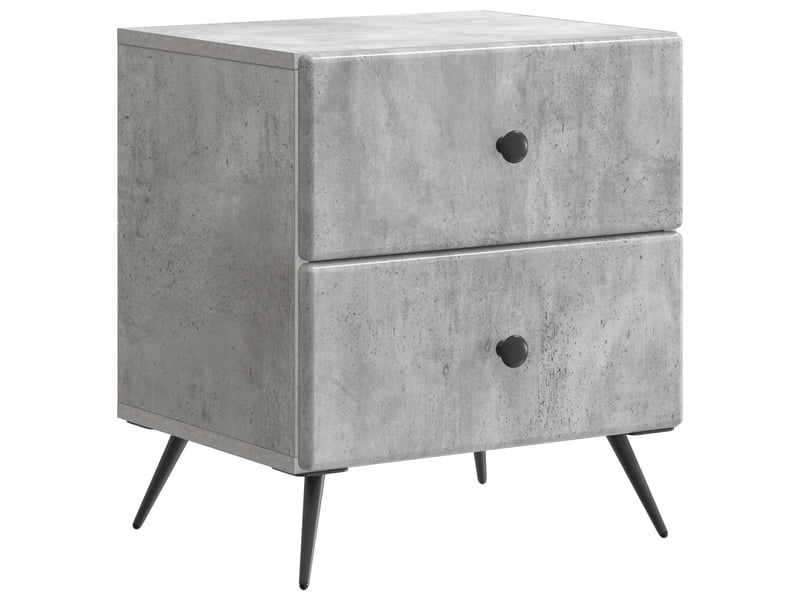  Table de chevet 2 pièces gris béton 43 x 34,5 x 47,5 cm  - Conforama C