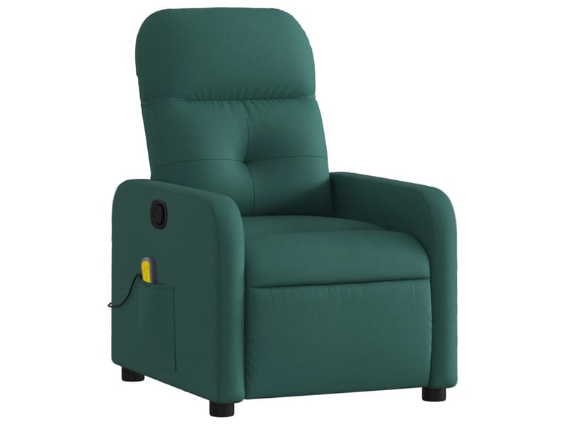  Fauteuil de relaxation tv fonction d'inclinaison manuelle en tissu vert foncé dec027123  - Conforama A