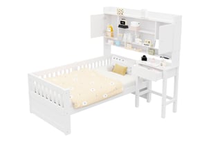Lit combiné 90x200 cm OKWISH coloris blanc