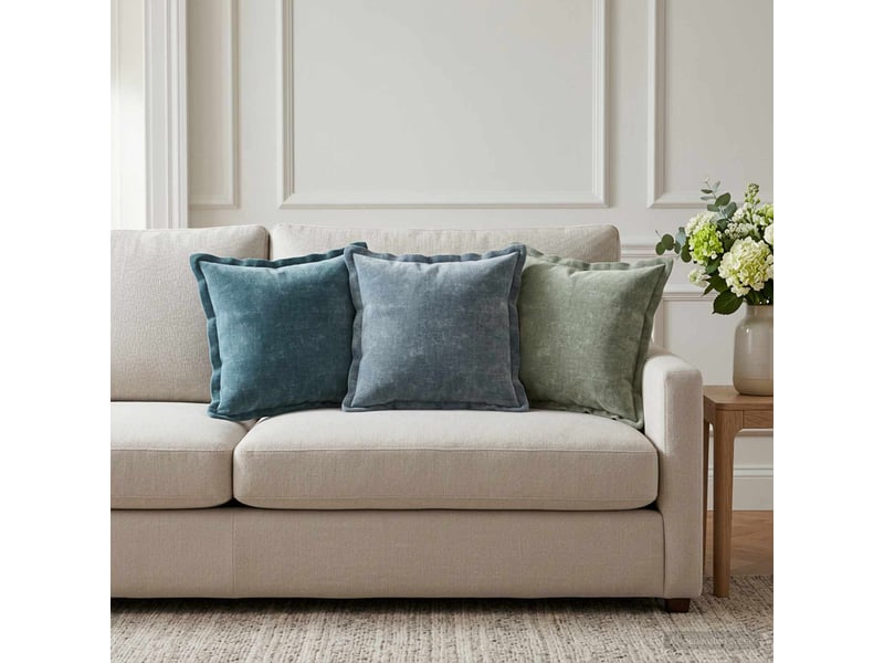  Lot de 6 housses de coussin houten vert 35 x 35 cm tissu chenille cf49872  - Conforama B
