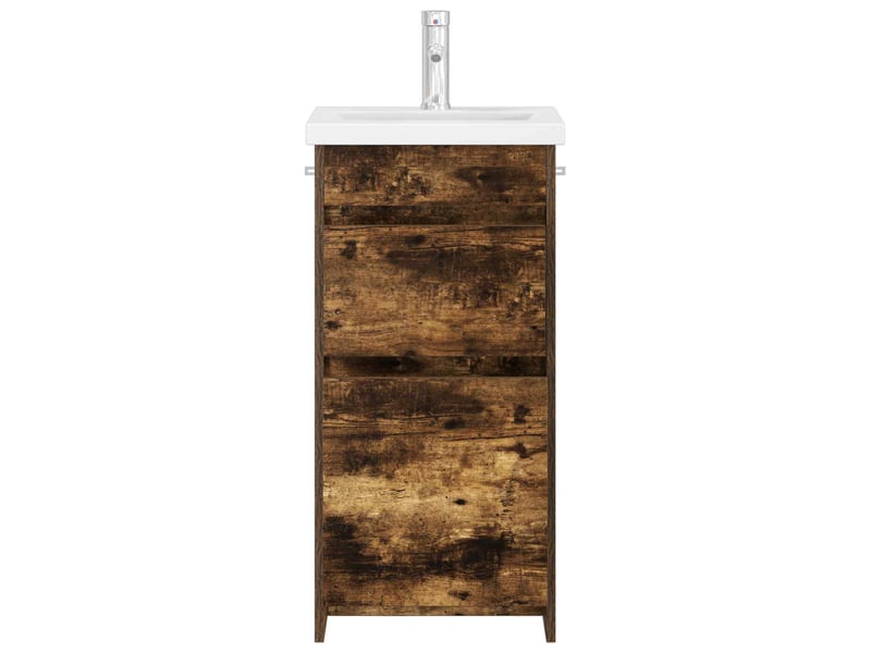  Meuble de salle de bain avec évier chêne fumé 42x40x84.5 cm shl3411  - Conforama C